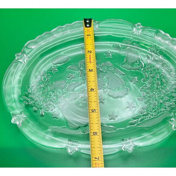 Vintage Christmas Angels Festive Time Sweet Dish Home Beautiful Glass Decor - Picture 4 of 8